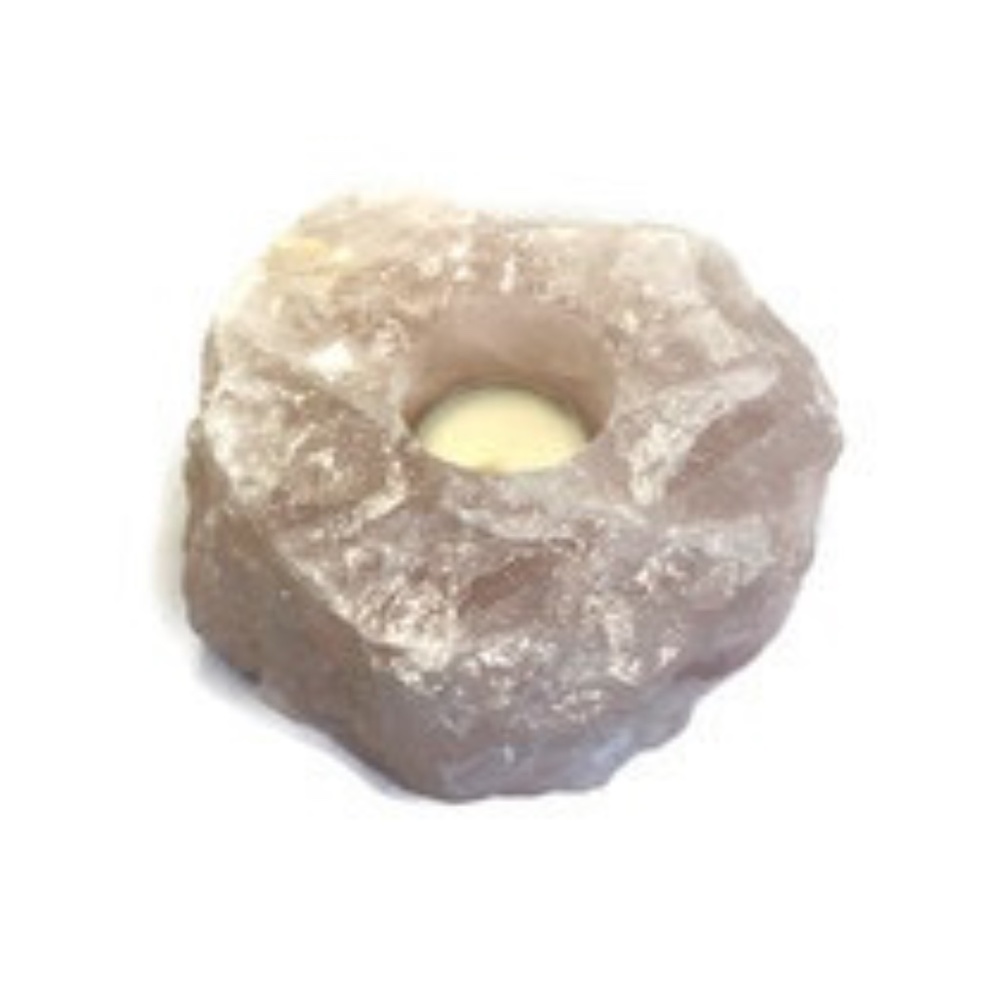 Raw Rose Quartz Candle Holder ReikiMiAlma Infused